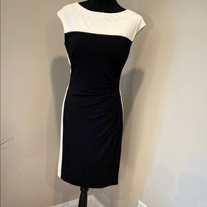 Lauren Ralph Lauren Ruched Sheath Dress White Cream Midi